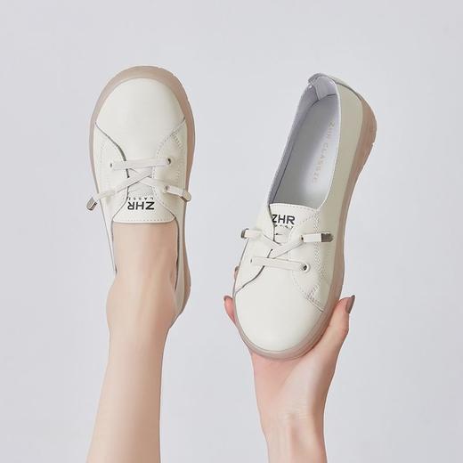 ZHR则则小白鞋果冻底厚底女鞋软底不累脚轻便单鞋一脚蹬懒人鞋女 商品图3