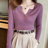 【79元两件】MUYANHUAN小V领百搭针织衫 | 柔软亲肤 质感软糯 透气有弹力 显瘦显气质 多色可选 商品缩略图2