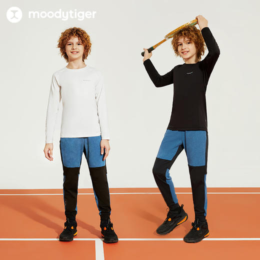【24年秋新】【网球系列】moodytiger14秋新男童长袖T恤拼接透气户外运动长袖43110103 商品图4