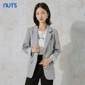 NUTS秋季新款时尚气质通勤风宽松显瘦百搭休闲西装外套231048016B