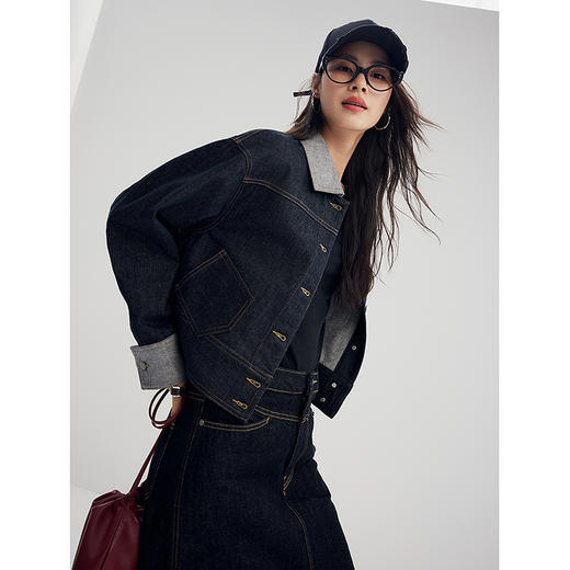 棉仓356607016-肌拼接牛仔外套 商品图3