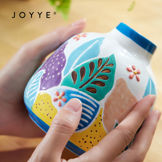 JOYYE旅绘丛林-釉下彩陶瓷花瓶客厅插花高级感小众水培绿植花器家居小花瓶 商品图5