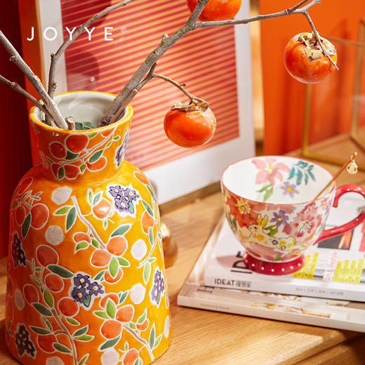 JOYYE大吉大利-陶瓷新中式花瓶餐桌花瓶摆件客厅插花轻奢高档乔迁家居礼物 商品图3
