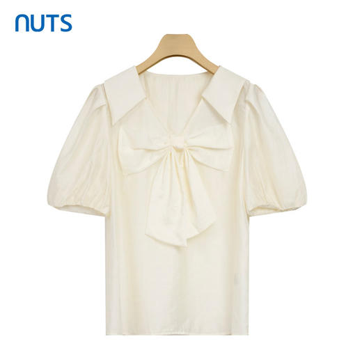 NUTS夏季新款学院风娃娃领宽松显瘦短袖衬衫女上衣429012316 商品图0