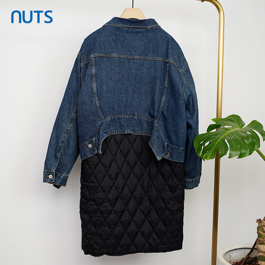 NUTS商场同款牛仔拼接外套女中长款上衣141040394 商品图2