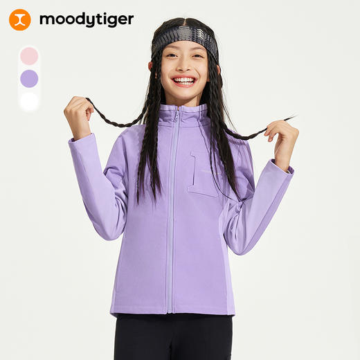 【24年秋新】moodytiger24秋新女童加绒防风保暖户外运动外套【H】 商品图0