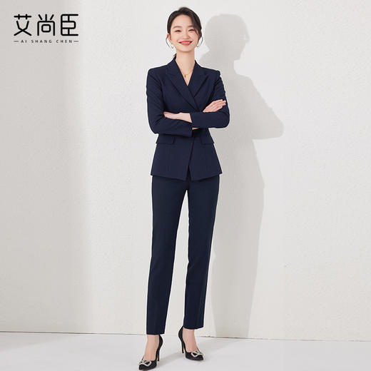 艾尚臣西装套装女春秋高端气质新中式盘扣工装西服售楼部职业装 商品图1