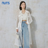 NUTS秋季新款气质时尚设计感网纱透感衬衫款长外套女231043025B 商品缩略图3