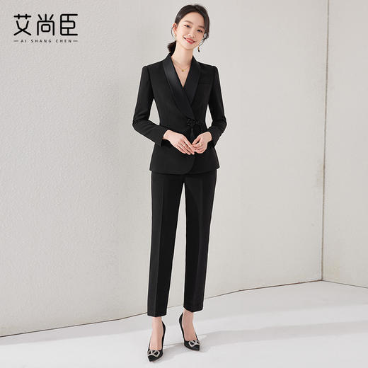 艾尚臣新中式西装套装女春秋时尚气质主持人高端正装女西服职业装 商品图4