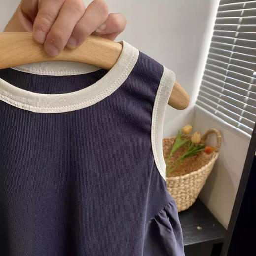 【女童夏款气质拼接背心连衣裙】2024薄款时髦洋气百搭无袖儿童裙子 商品图3