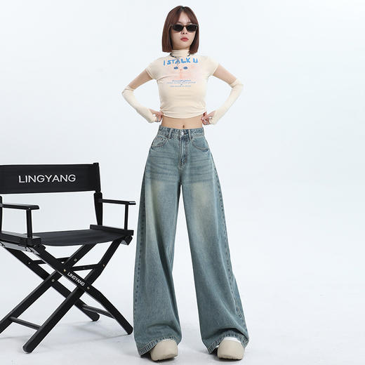 【HEY+JEANS】 宽松阔腿 牛仔裤 9893 商品图1