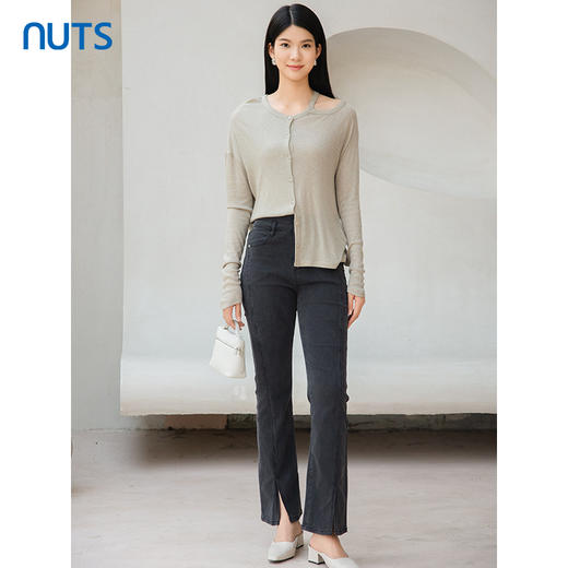 NUTS2023秋季新款通勤气质小众设计感长袖T恤女4390202A1 商品图2