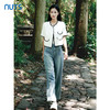 NUTS浅色直筒牛仔裤女新款高腰宽松设计感小众阔腿裤子4311106A1 商品缩略图2