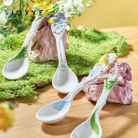 JOYYE鸟语花香-勺筷套装筷子家用高档新款轻奢陶瓷勺子长柄浮雕手绘筷子架