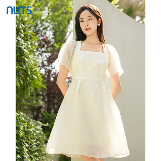 NUTS夏季百搭惊艳连衣裙心机淑女裙子高腰显瘦纯色425101177 商品图1