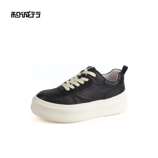 和诚行 2024秋冬新款时尚厚底小白鞋女松糕底百搭休闲板鞋0551172 商品图1