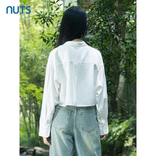 NUTS秋季新品女装翻领长袖短上衣气质百搭衬衫女4310101A1 商品图4