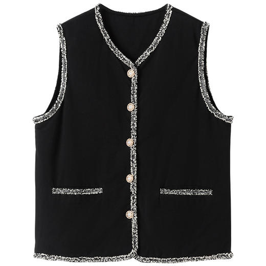 雀说蚕丝马甲女内搭时尚简约百搭圆领马夹保暖背心外套ALA8016 商品图2