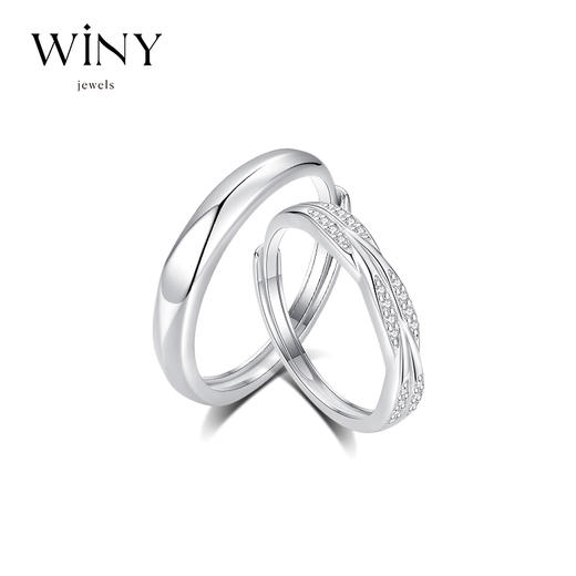 Winy925纯银恋恋蜜意对戒送女友闺蜜节日生日礼物 商品图5