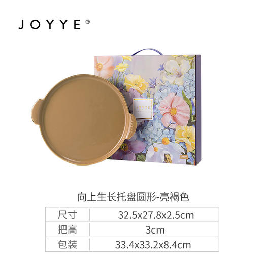 JOYYE向上生长-新骨瓷浮雕长方形陶瓷水果托盘圆形下午茶具茶盘餐盘收纳盘 商品图4