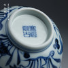 寒香慕古元明青花糯米釉鱼藻纹双才盖碗 商品缩略图4