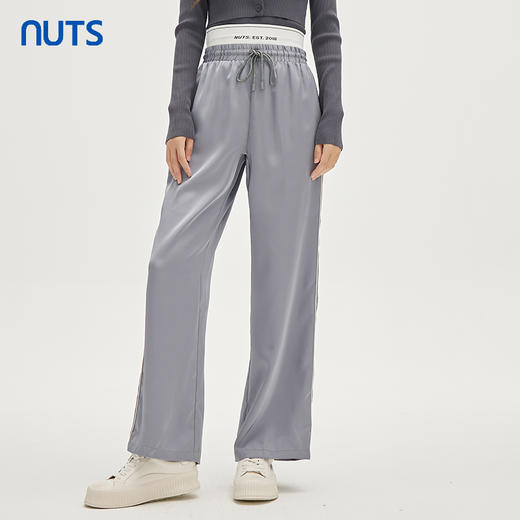 NUTS秋季新款时尚气质百搭宽松显瘦松紧腰休闲长裤女332071145 商品图3