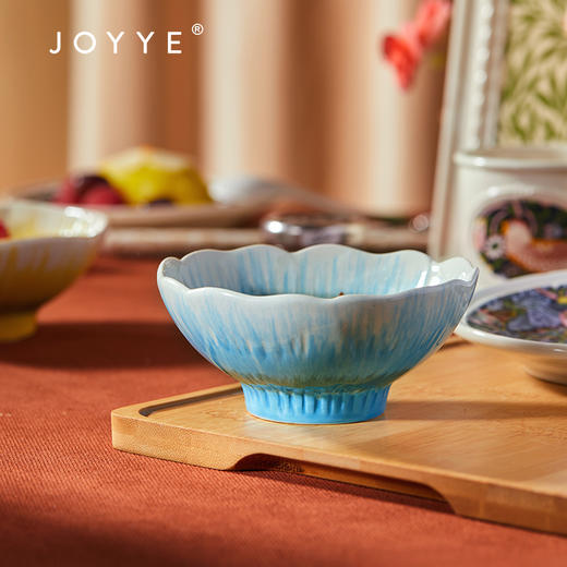 JOYYE威廉·莫里斯-系列釉下彩手绘浮雕陶瓷碗套装甜品碗礼盒4只装 商品图9