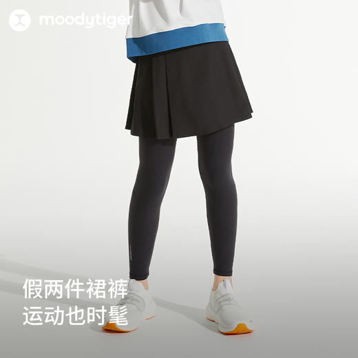 【24年秋新】【网球系列】moodytiger女童假两件裙裤24秋新款弹力运动裤43213501 商品图1