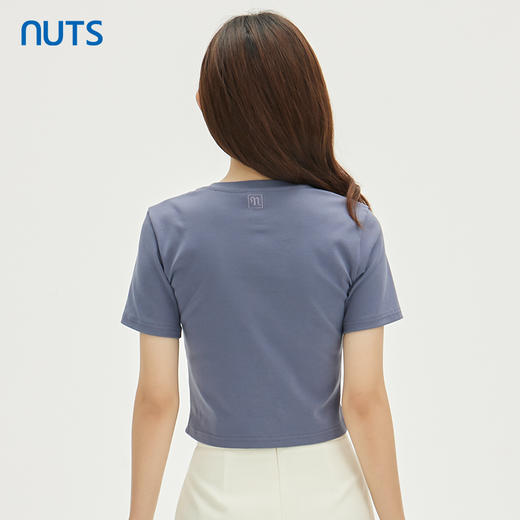NUTS秋季新款时尚气质简约高级感修身显瘦短袖T恤女332021232 商品图4