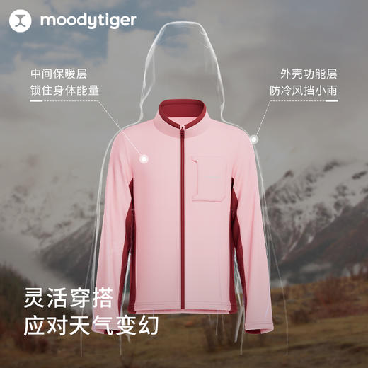 【24年秋新】moodytiger24秋新女童加绒防风保暖户外运动外套【H】 商品图3