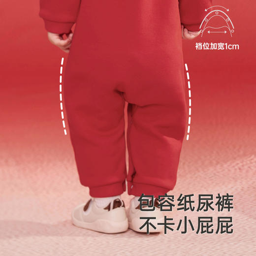 英氏婴儿衣服秋冬长袖男童连体衣宝宝拜年服喜庆衣服女童新款 商品图2