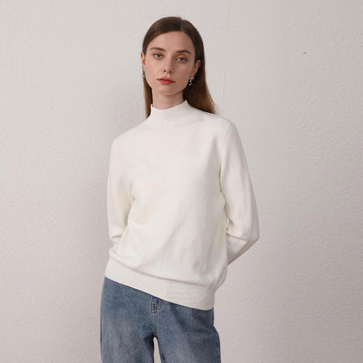 【女款】YANECINE 半高领可机洗羊毛打底衫 | 可水洗易打理 滑糯顺垂 舒适透气 简约时尚 商品图0