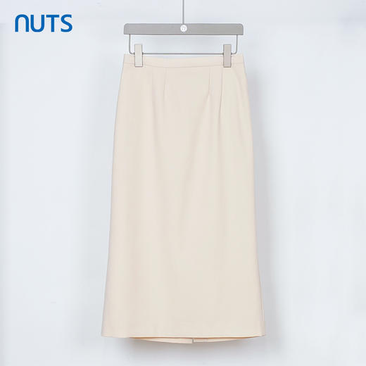 NUTS秋季新款纯色宽松显瘦开叉直筒温柔长裙女231063204 商品图0