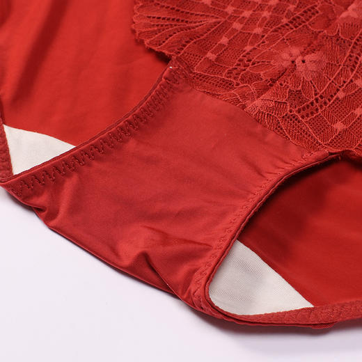 都市丽人内裤薄透丝滑三角裤蕾丝+泳布女士内裤YPT5D3 商品图7