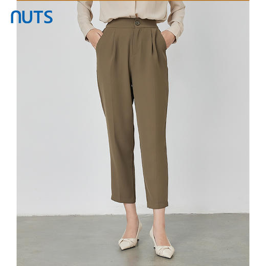 NUTS秋季新款时尚气质通勤风宽松显瘦阔腿休闲长裤女231073212 商品图0