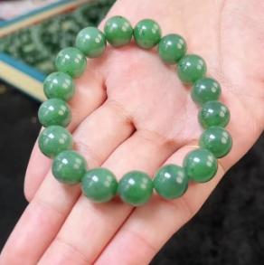 玉美人菲菲HZ#碧玉单圈手串-圆珠约12mm 商品图0