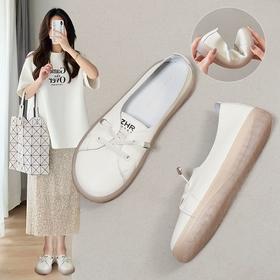 ZHR则则小白鞋果冻底厚底女鞋软底不累脚轻便单鞋一脚蹬懒人鞋女
