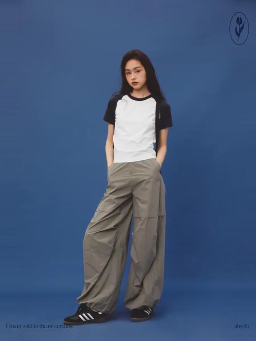 shyshystill/shy202306006/阔腿可调节抽绳工装裤 商品图0