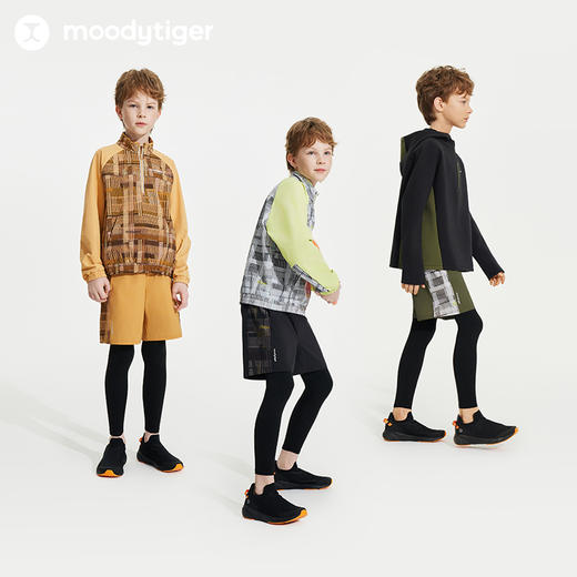 【24年秋新】moodytiger24秋新男童紧身透气速干假两件运动长裤43111502 商品图1