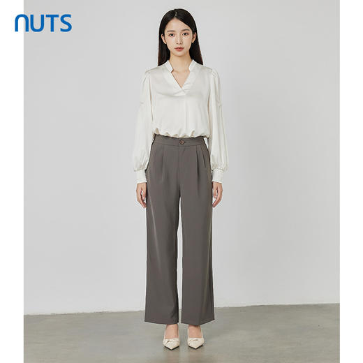 NUTS秋季新款时尚气质通勤风宽松阔腿显瘦休闲长裤女231073215 商品图2