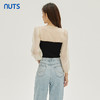 NUTS秋季新款时尚气质通勤风拼接设计感套头衫女331052225 商品缩略图4