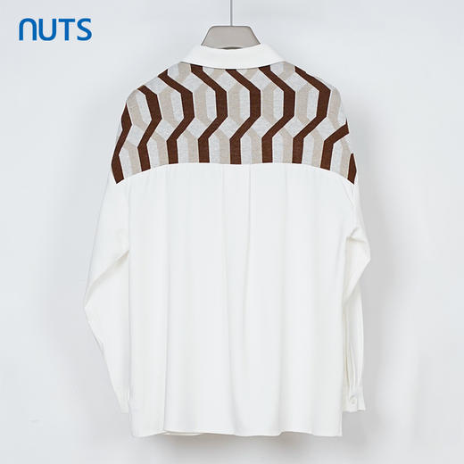 NUTS秋季新款白色设计感通勤宽松慵懒披肩长袖衬衫女334012308 商品图1