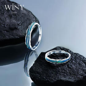 Winy999足银恋爱循环对戒送女友闺蜜节日生日礼物