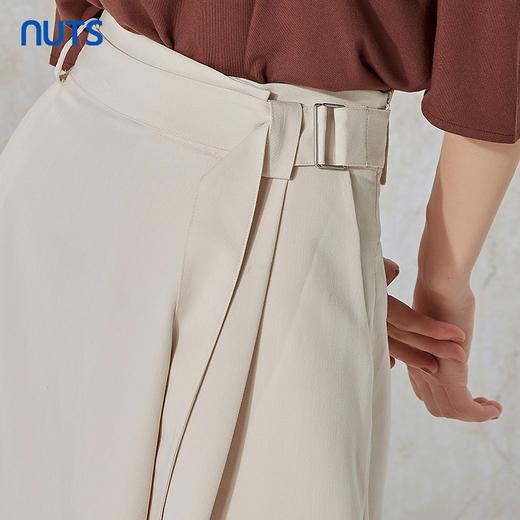 NUTS秋季新款气质通勤时尚纯色设计感半身长裙女231063004B 商品图1