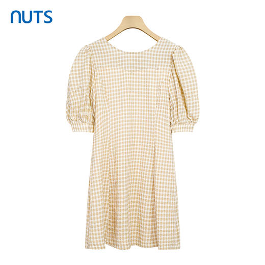 NUTS夏季新款时尚宽松泡泡袖格子连衣裙女221101272 商品图2