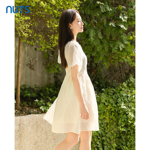 NUTS夏季百搭惊艳连衣裙心机淑女裙子高腰显瘦纯色425101177 商品图2