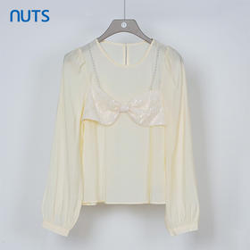 NUTS秋季新款纯色宽松通勤时尚长袖蝴蝶结套头衫女331012259