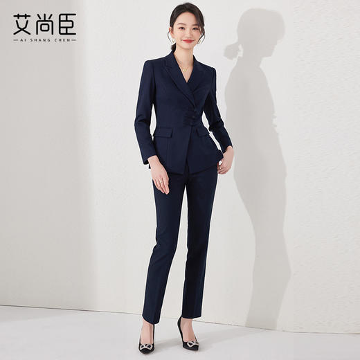 艾尚臣西装套装女春秋高端气质新中式盘扣工装西服售楼部职业装 商品图2