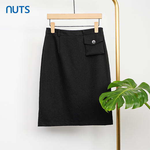 NUTS商场同款半身裙简约通勤高腰中裙女131062062A 商品图3