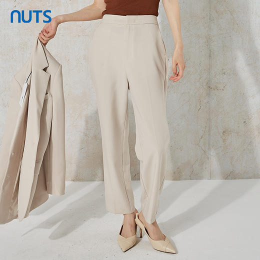 NUTS春秋季新款时尚通勤风直筒阔腿裤女休闲西装裤231073010B 商品图3